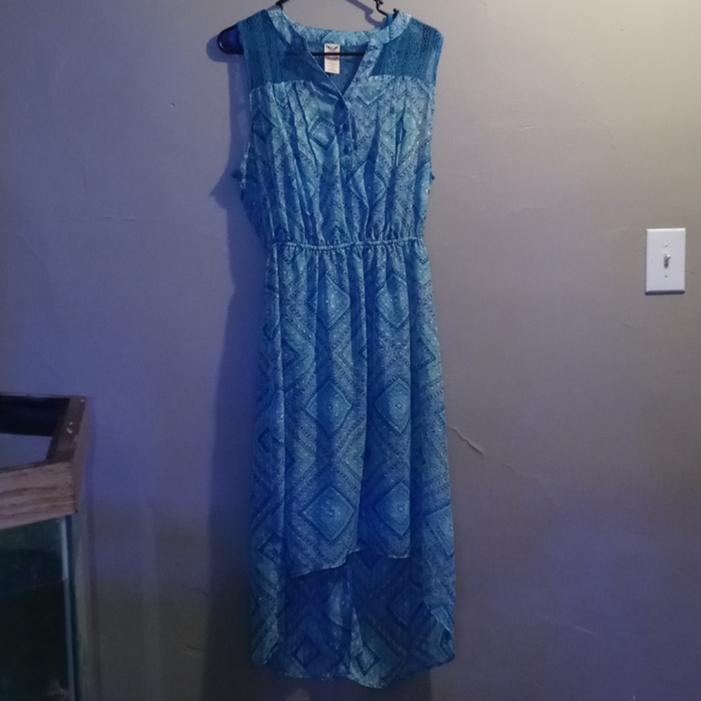 Faded Glory Blue Lace Summer Dress